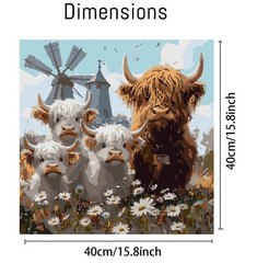 Cattle Paint by Numbers Kit for Adults Beginner,Easy Adult Paint by Number K…