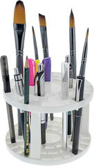 Plastic Artist round 50 Hole Paint Brush Holder and Organizer – Rack Holds Paint