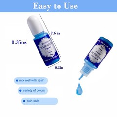 18 Colors Epoxy Resin Pigment Opaque Liquid UV Resin Dye Colorant, 0.35oz Each