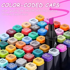 168 Colors Alcohol Markers Set, Dual Brush Tip Art Coloring Markers for Adult…