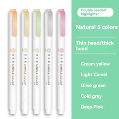 5PCS Highlighter Pen Set Multiple Series Available Double Headed Colored Fluores