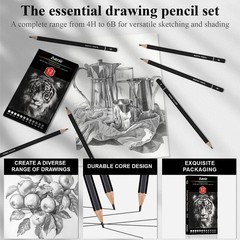 Sketch Pencils 12-Piece Set (4H – 6B) – Perfect for Shading & Drawing