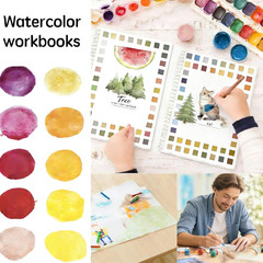 Watercolor Workbooks,16 Spiral-Bound Pages Dispersed Watercolor Workbook for Beg