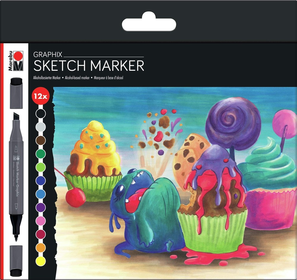 Graphix Sketch Marker SUGARHOLIC Multi-Color for Drawing Art Illustration