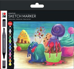 Graphix Sketch Marker SUGARHOLIC Multi-Color for Drawing Art Illustration