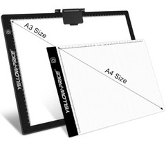 Large A4 19″ LED Artist Stencil Board Drawing Tracing Light Box Pad w/Paint Kit
