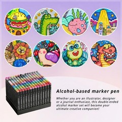 168 Colors Dual Tip Artist Alcohol Markers Set with Carrying Case – Perfect f…