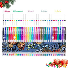 Gel Pens for Adult Coloring Books, 30 Colors Fine Point Gel Marker Pen with 40%