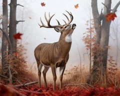 TFIAVSIN Deer in Autumn Forest Paint by Numbers Kit for Adults, Complete Adult P