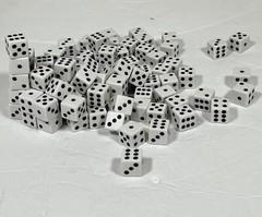 Lot Of Small Dice For Arts & Crafts Projects 96 Piece of 6-sided Die 0.625”