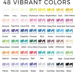 Artecho Acrylic Paint Markers 48 Colors with Bag, Acrylic Paint Pens with Brush