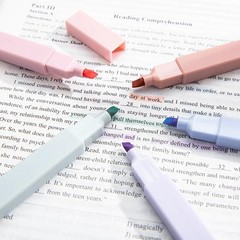 6Pack Multiple Colors Soft Marker Pen 4mm Nib Fluo Pen Smooth Writing Marking A