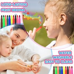 160 PCS Fruit Scented Washable Coloring Markers 5.2 Inch 10 Colors Art