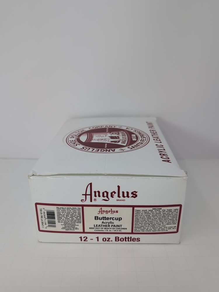 (12) 1 Oz Bottles Of Angelus Acrylic Leather Buttercup Paint New