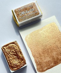 Metallic Watercolor Paint Set,Golden Copper- Full Pans -For Artists, Students…