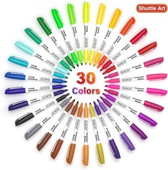 Multicolor Professional Permanent Markers – 30 Colors for Creative Projects