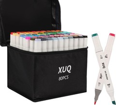 Alcohol Markers, 80 Colors Dual Brush Tip Permanent Art Markers, Coloring Mar…