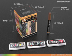 36 Acrylic Paint Pens Skin and Natural Earth Tone Marker Set for Rock Painting,