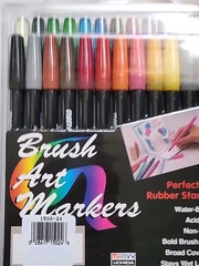 Uchida 1500-24 Brush-Tip Markers, Assorted Colors, Set of 24
