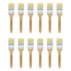 XDT#2827-40 Hake Brush 12Pc Set- Flat Paint Brushes with Natural Hog Bristles