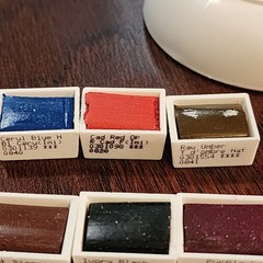 Winsor Newton Artists Watercolour 6″x6″ Wood Dovetail Box Case w/ 12 Half Pans