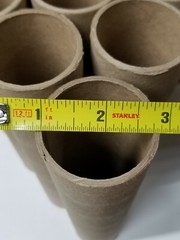 Lot (20) Heavy Duty 1/8″ Thick Cardboard Paper Art Tubes 7 3/8″ x 1 3/4″ craft