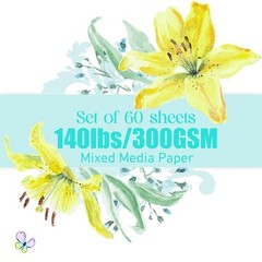 60 Sheets Mixed Media Paper 9×12 Inch 140lb 300gsm Heavyweight Cotton