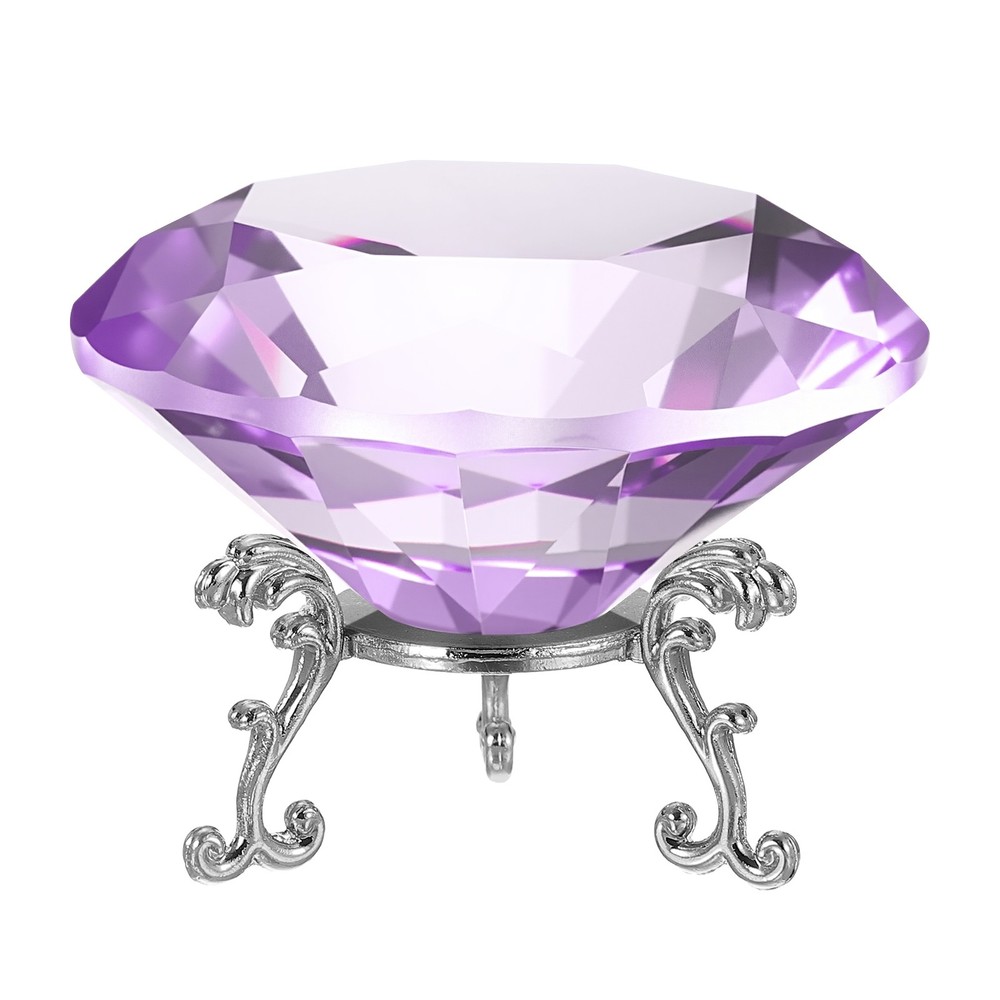 Diamond pen holder 80mm with silver base 19mm, purple for gift