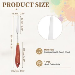 Palette Knife Painting, 9.1″ Stainless Steel Spatula, Mahogany Finish(Diamond)