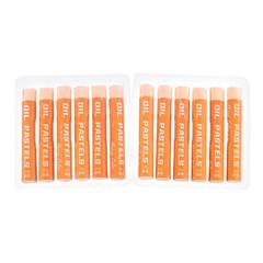 12Pcs Creamy Oil Pastels, Soft Oil Crayons Pastels Stick Yellow Orange