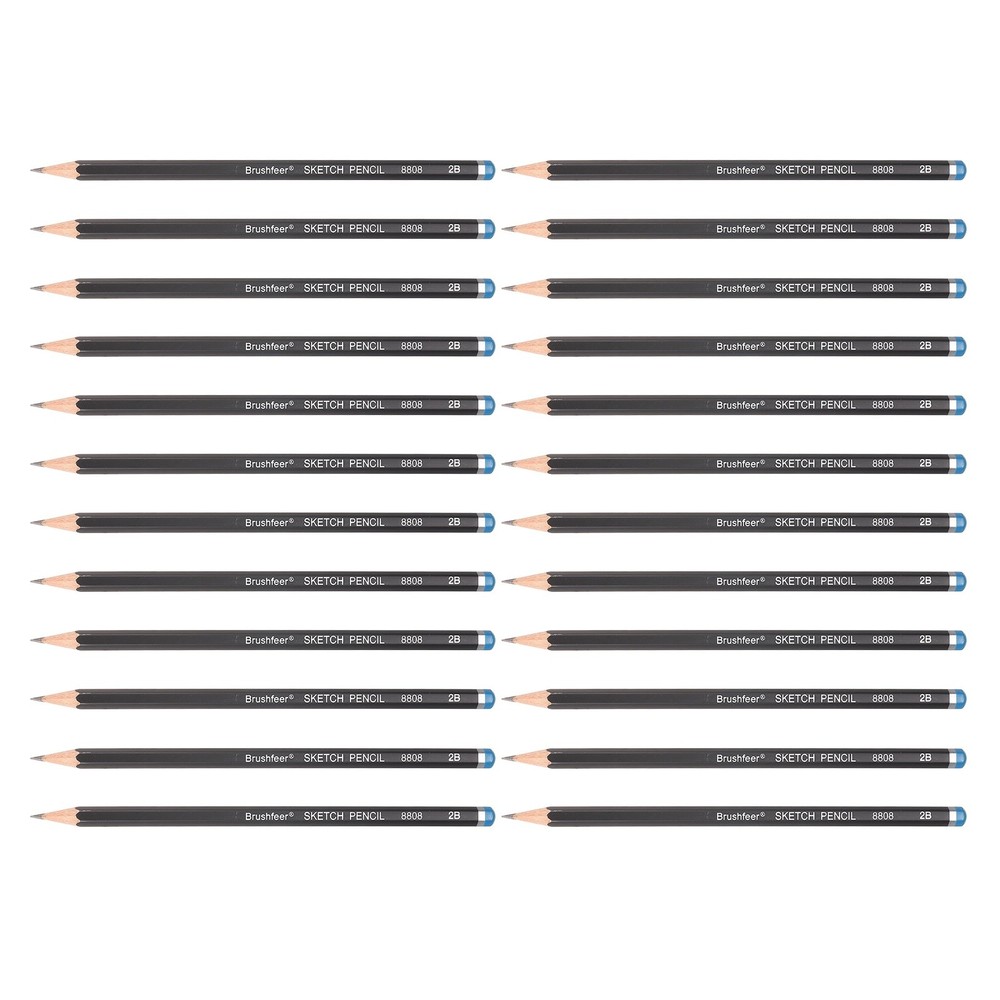 2B Sketch Pencils for Drawing, 24Pcs Graphite Drawing Pencils, Black