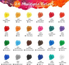 Acrylic Paint Set 24 Colors 12 Brushes for Canvas Crafts DIY Art Projects