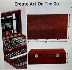 175 Piece Deluxe Art Set with 2 Drawing Pads Acrylic Paints Crayons Colored