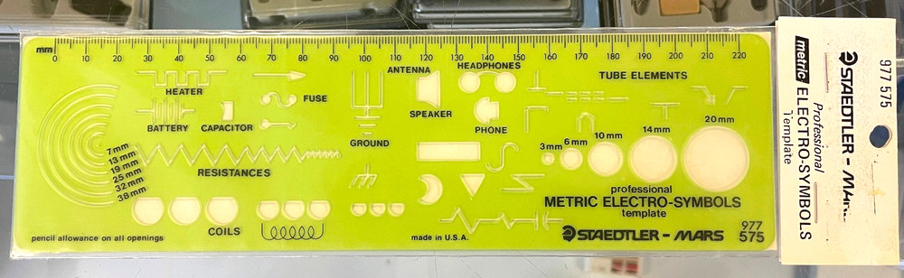 Staedtler Mars 977 575 Electro Symbols Template METRIC Berol Pickett Timely