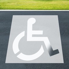 33″ x 36″ Handicap Stencil, Reusable Silicone 41 inches x 44 inches, White