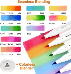 SFAIH Alcohol Markers Brush Tip & Fine Tip – 49 Colors Double Tipped Art Markers