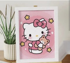 Hello Kitty Diamond Painting Kit Canvas 15 x 20 cm (5.91 x 7.87 )frame included