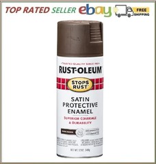 Rust-Oleum 241239 Stops Rust Spray Paint, 12 oz, Satin Dark Brown
