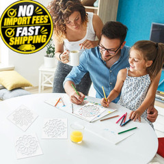 16 Pcs Mandala Stencils for Painting, 6×6 Inch Reusable 6inch, white