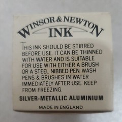 Vintage Winsor & Newton Ink SILVER-METALLIC ALUMINIUM 1.25 fl oz. ( 35 ml )