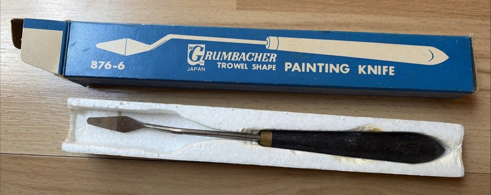 Grumbacher Trowel Shape Painting Knife 876-8 Japan in Box Flexible Steel Stamp
