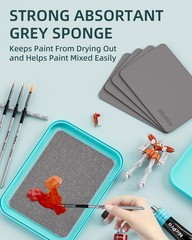 4 Pack Wet Palette Sponges & 100 Sheets Refill Paper for Miniature & Acrylic Pai