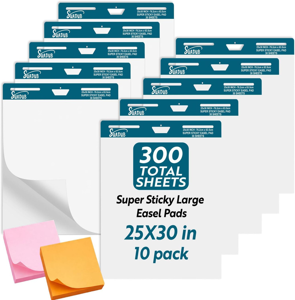 Sticky Easel Pad – 25 X 30 Inches – Large Chart Paper for Teachers – Self Stick