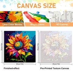 Paint by Numbers Kit for Adults Beginners & Kids Ages 8-12, Sunflower Acrylic E,