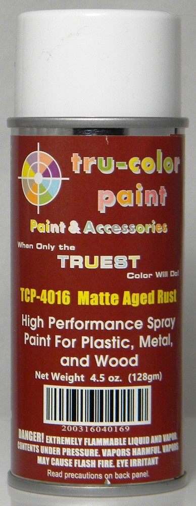 NEW All Scales TruColor Paint #4016 Matte Aged Rust 4.5 oz Spray Can