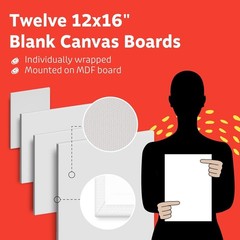 Versatile 12×16 Inch Blank Canvases – 12 Pack for Oil, Acrylic, and Watercolor