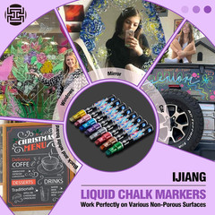 Metallic Chalk Markers 8 Colors, Jumbo Liquid Chalk Markers with 10Mm 3-In-1 Tip