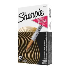 Metallic Permanent Fine Point, 12 Count Markers Gold