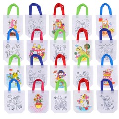 20pcs DIY Graffiti Bag Coloring Markers Handmade Painting Non Woven Bags for