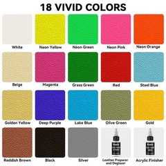 Acrylic Leather Paint, Ultimate All-in-One 20 x 30ml Kit with Deglazer & Fini…